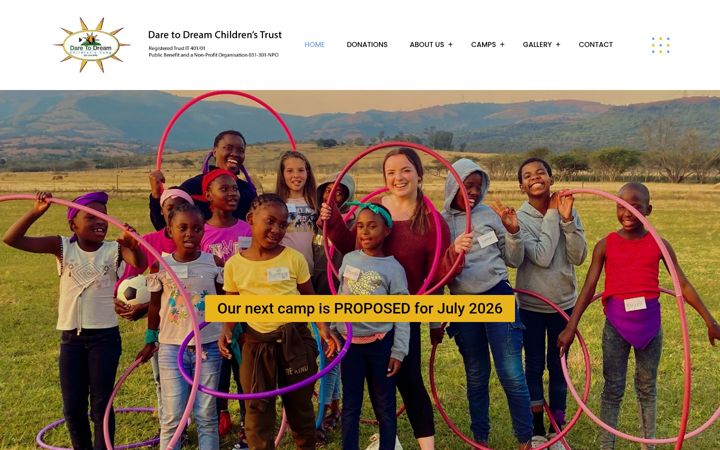 Snímek obrazovky daretodream.co.za