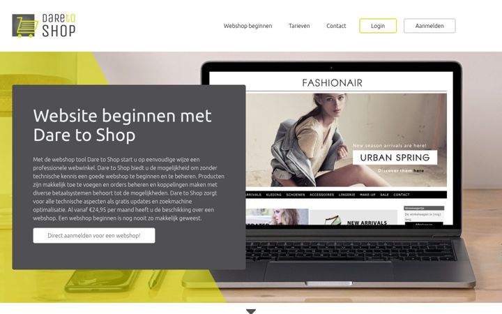 Ekrano kopija daretoshop.nl