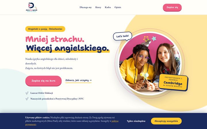 Screenshot of daretospeak.pl