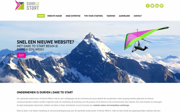 Ekrano kopija daretostart.nl