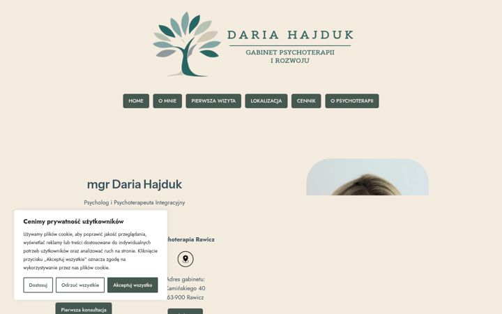 Screenshot του dariahajduk.pl