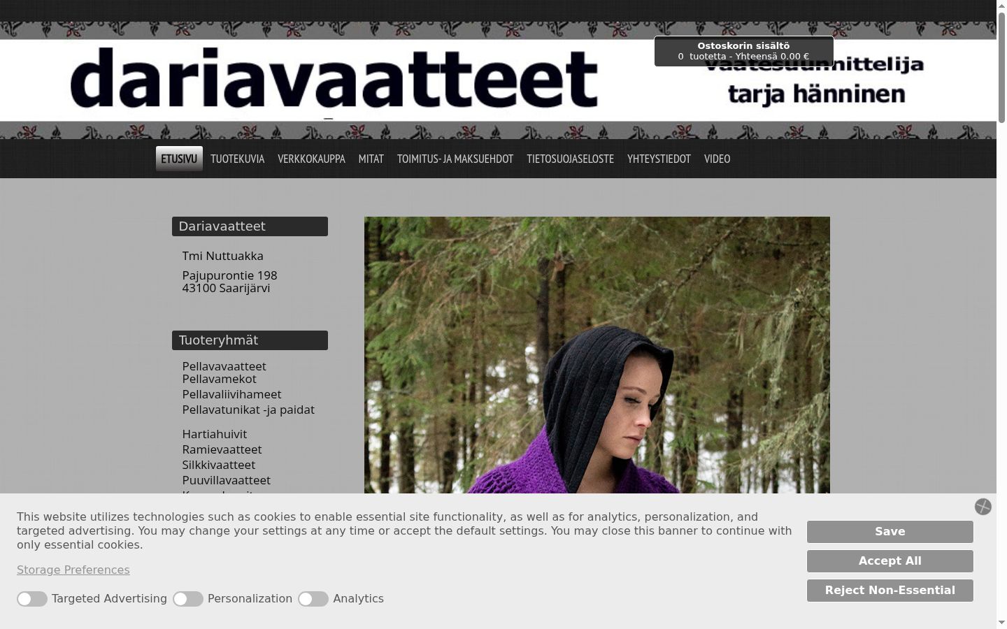 Skærmbillede af samtykkebanneret, som det blev vist før nogen interaktion
