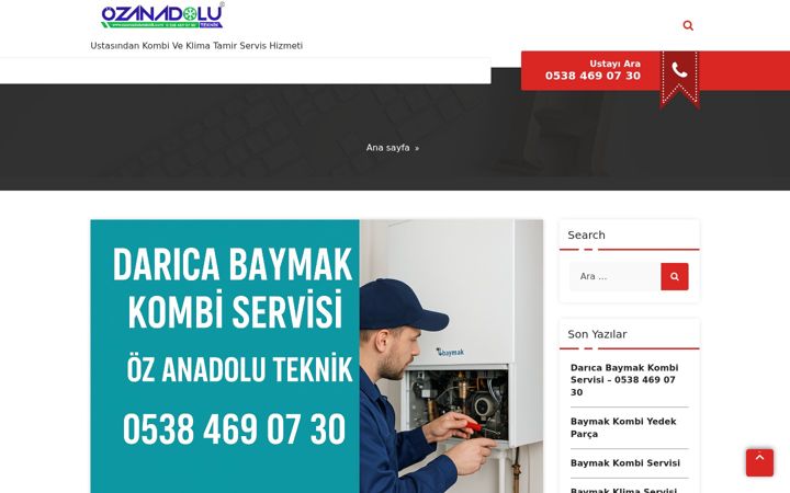 Screenshot of daricabaymakservisi.com
