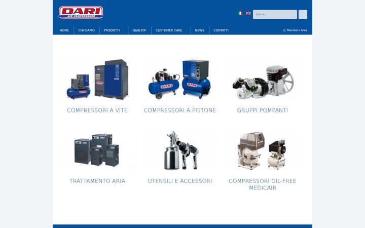 Screenshot of daricompressors.com