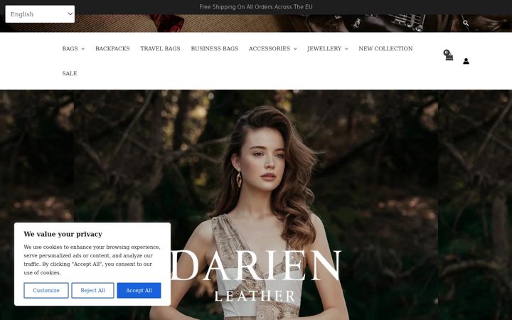 Ekrano kopija darien-leather.nl