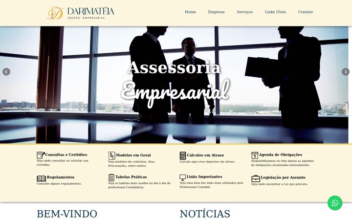 Screenshot stránky darimateia.com.br