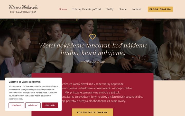 Screenshot of darinabelianska.sk