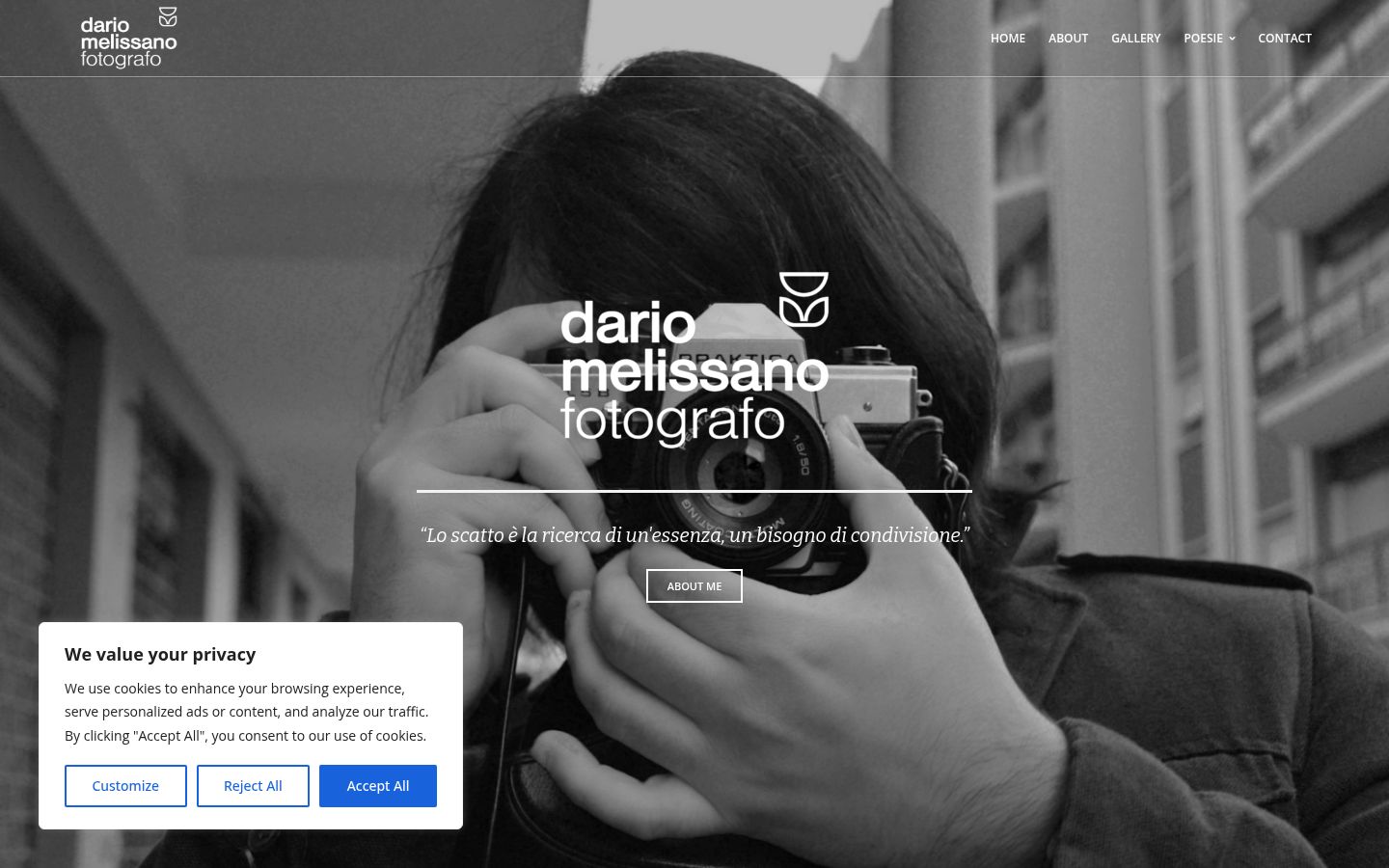 Screenshot del banner di consenso mostrato prima di qualsiasi interazione