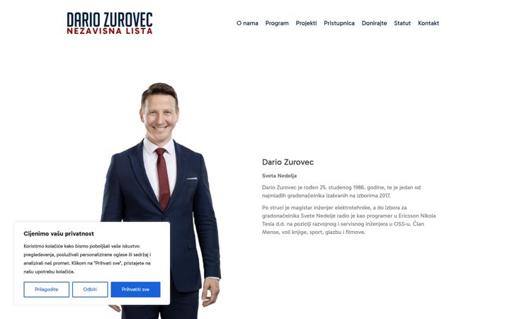 Skærmbillede af dariozurovec.hr