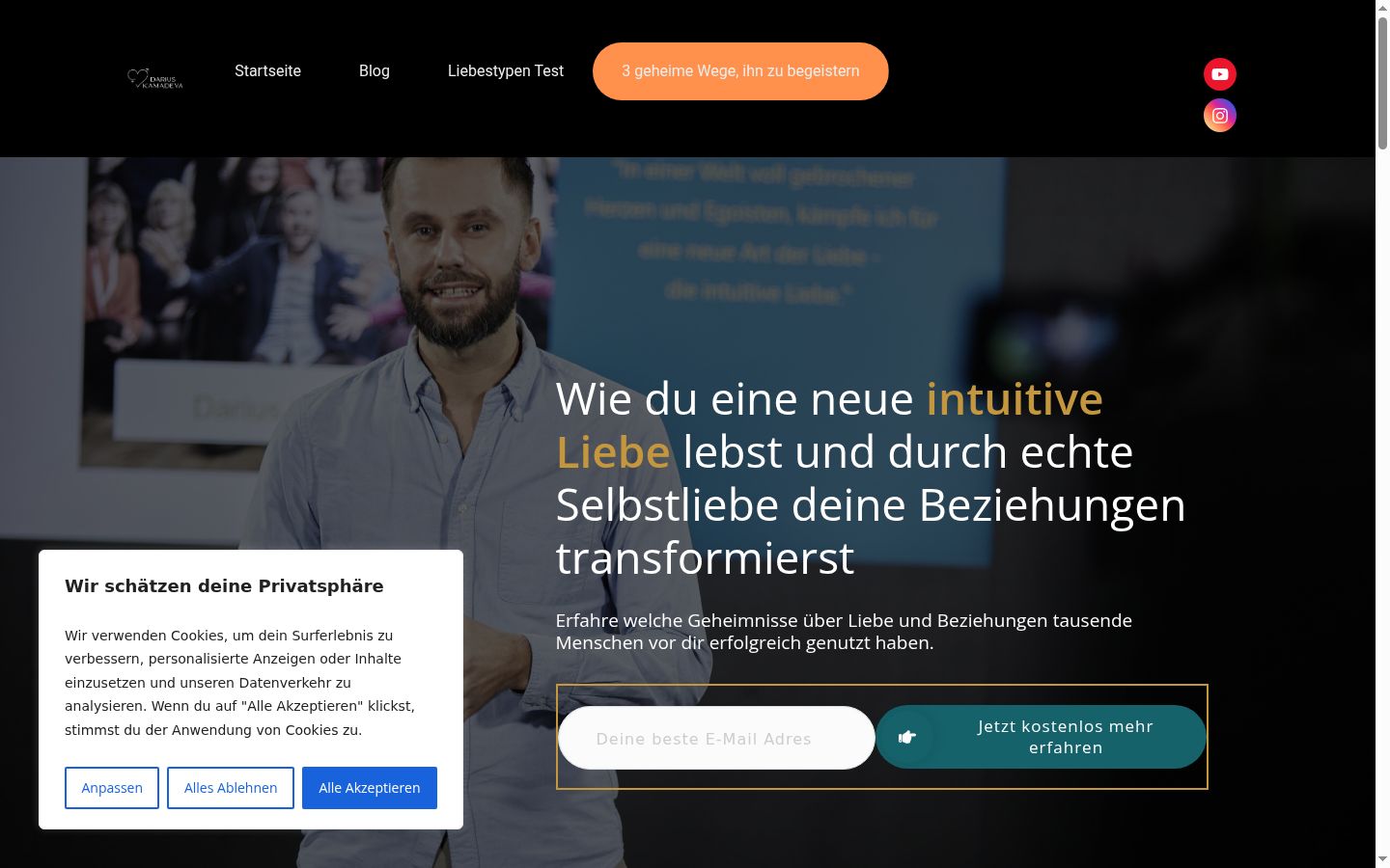 Capture d'écran de la bannière de consentement affichée avant toute interaction