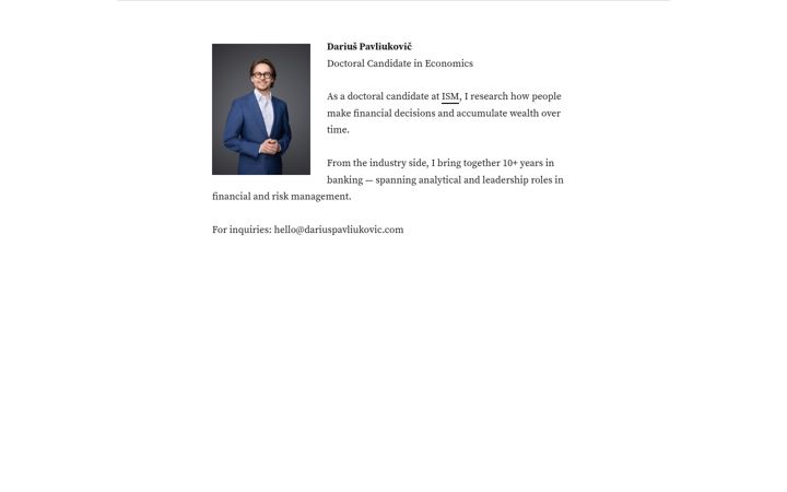 Screenshot of dariuspavliukovic.com