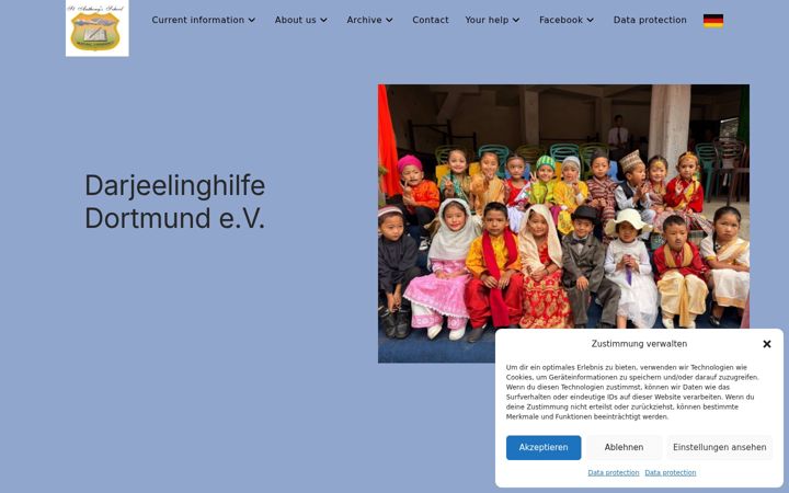 Screenshot of darjeelinghilfe-archiv.de