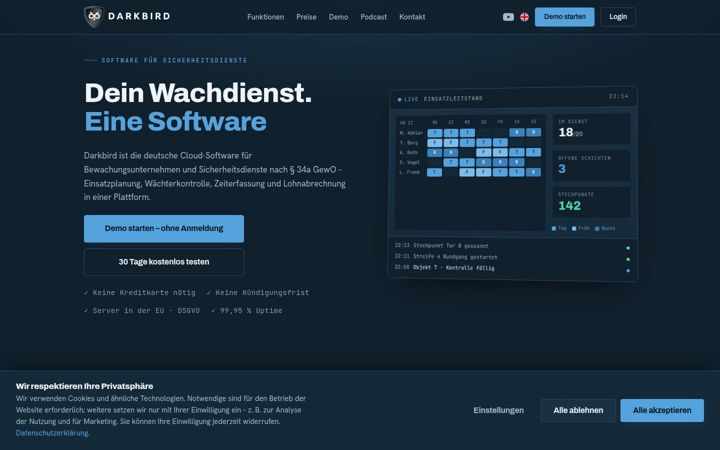 Screenshot of dark-bird.com
