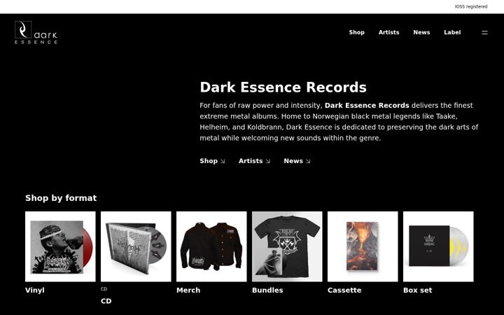 Screenshot of darkessencerecords.no