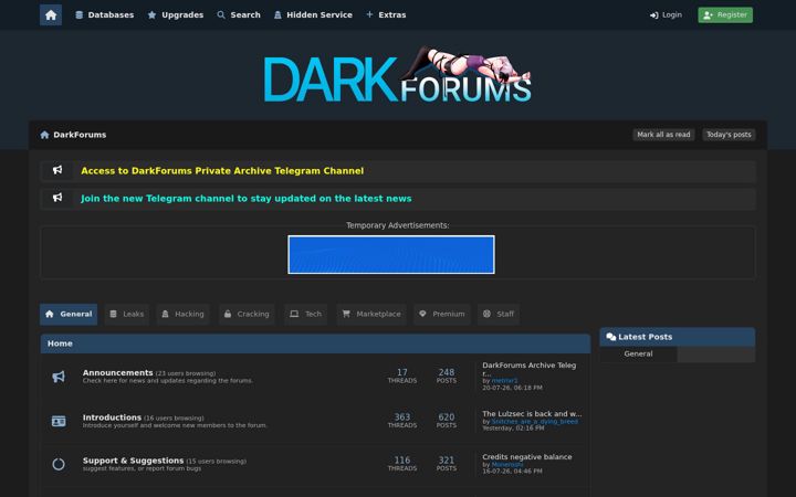 Skjámynd af darkforums.su