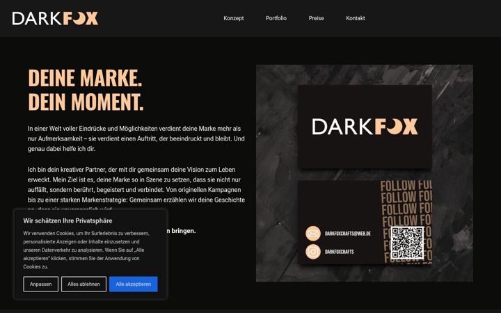 Screenshot of darkfox-designs.de