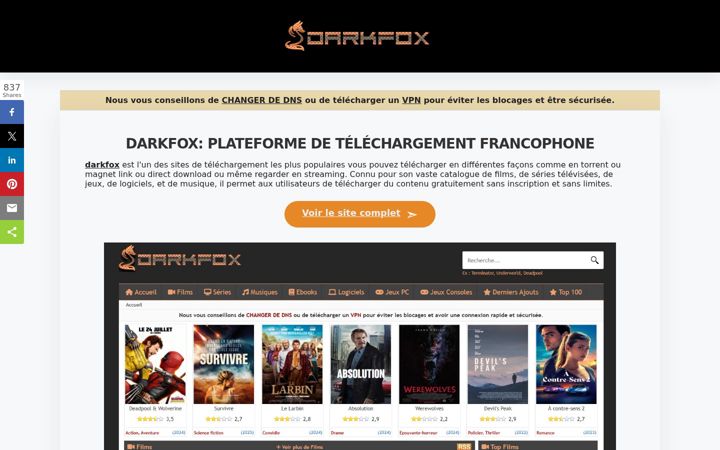 Screenshot of darkfox2.cc