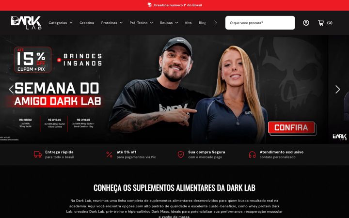 Screenshot of darklabsuplementos.com.br