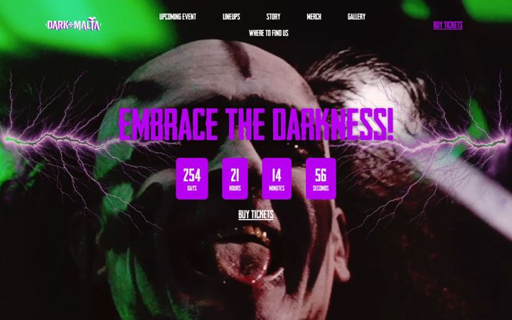Screenshot of darkmaltafestival.com