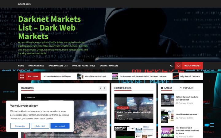 Screenshot of darknetmarketsgate.com