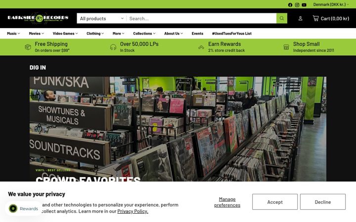 Screenshot of darksiderecords.com