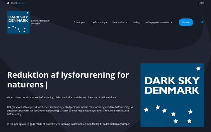Screenshot of darkskydanmark.dk
