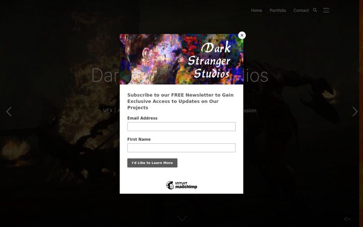 Screenshot of darkstrangerstudios.com