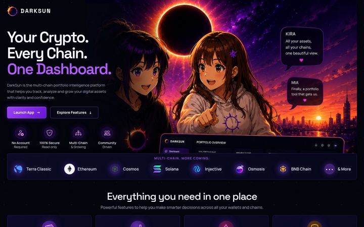 Screenshot of darksun.finance