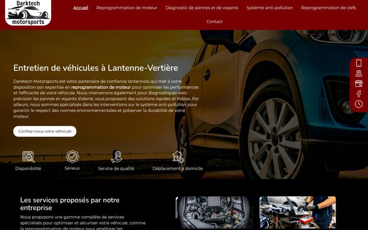 Zrzut ekranu darktech-motorsports.fr