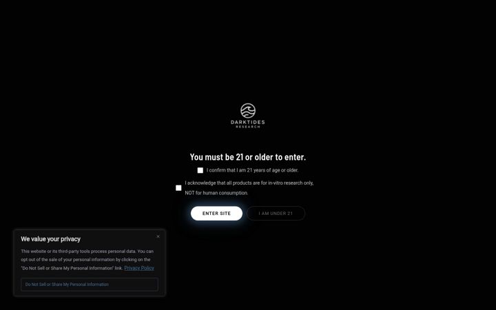 Screenshot of darktidesresearch.com