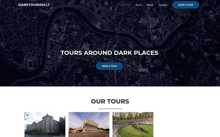 Snímek obrazovky darktourism.lt