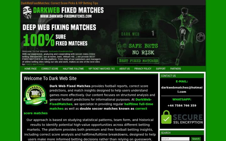 Screenshot of darkweb-fixedmatches.com