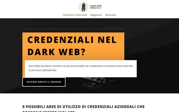 Zrzut ekranu darkwebguardian.it