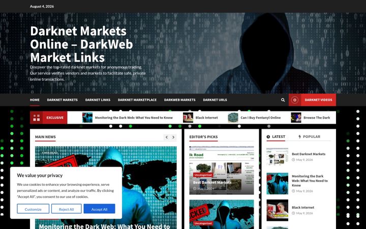 Screenshot of darkwebmarketlinks2024.com