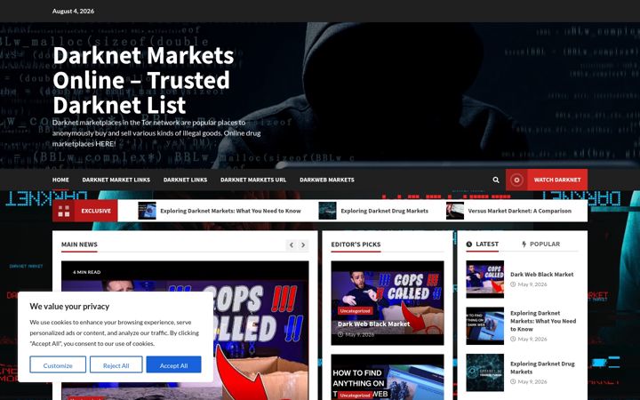 Screenshot of darkwebmarketonion.com