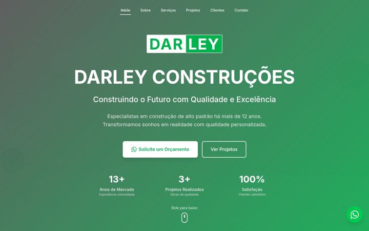 Screenshot stránky darleyconstrucoes.com.br
