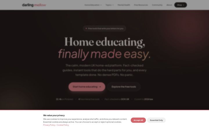 Skærmbillede af darlingmellow.co.uk
