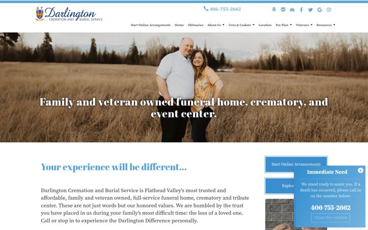 Screenshot of darlingtonfunerals.com