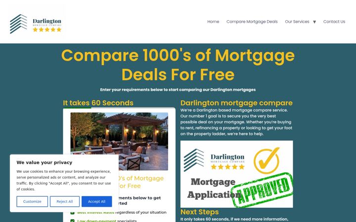 Screenshot of darlingtonmortgagecompare.co.uk