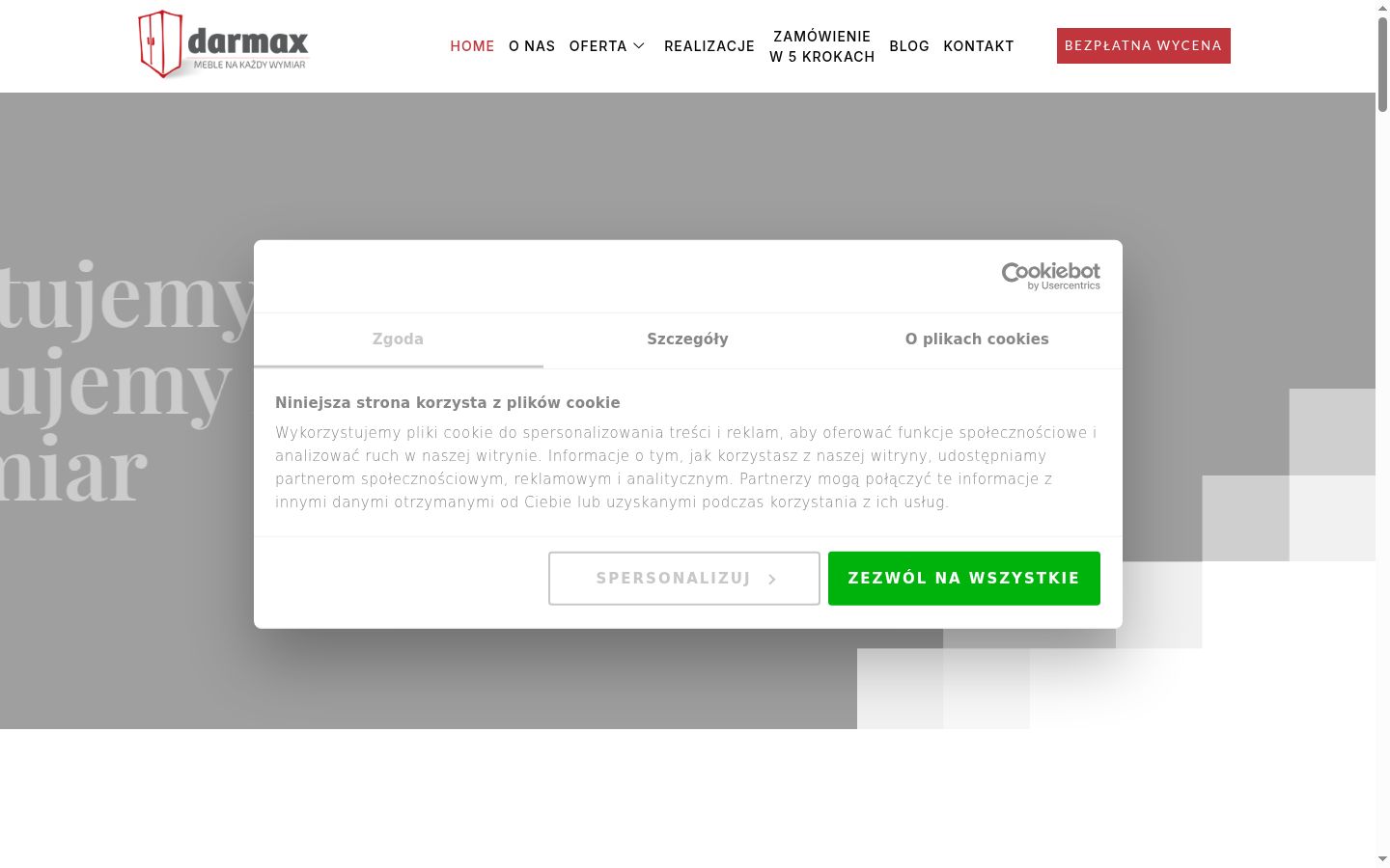 Screenshot del banner di consenso mostrato prima di qualsiasi interazione