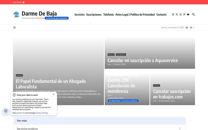 Screenshot of darmedebaja.org