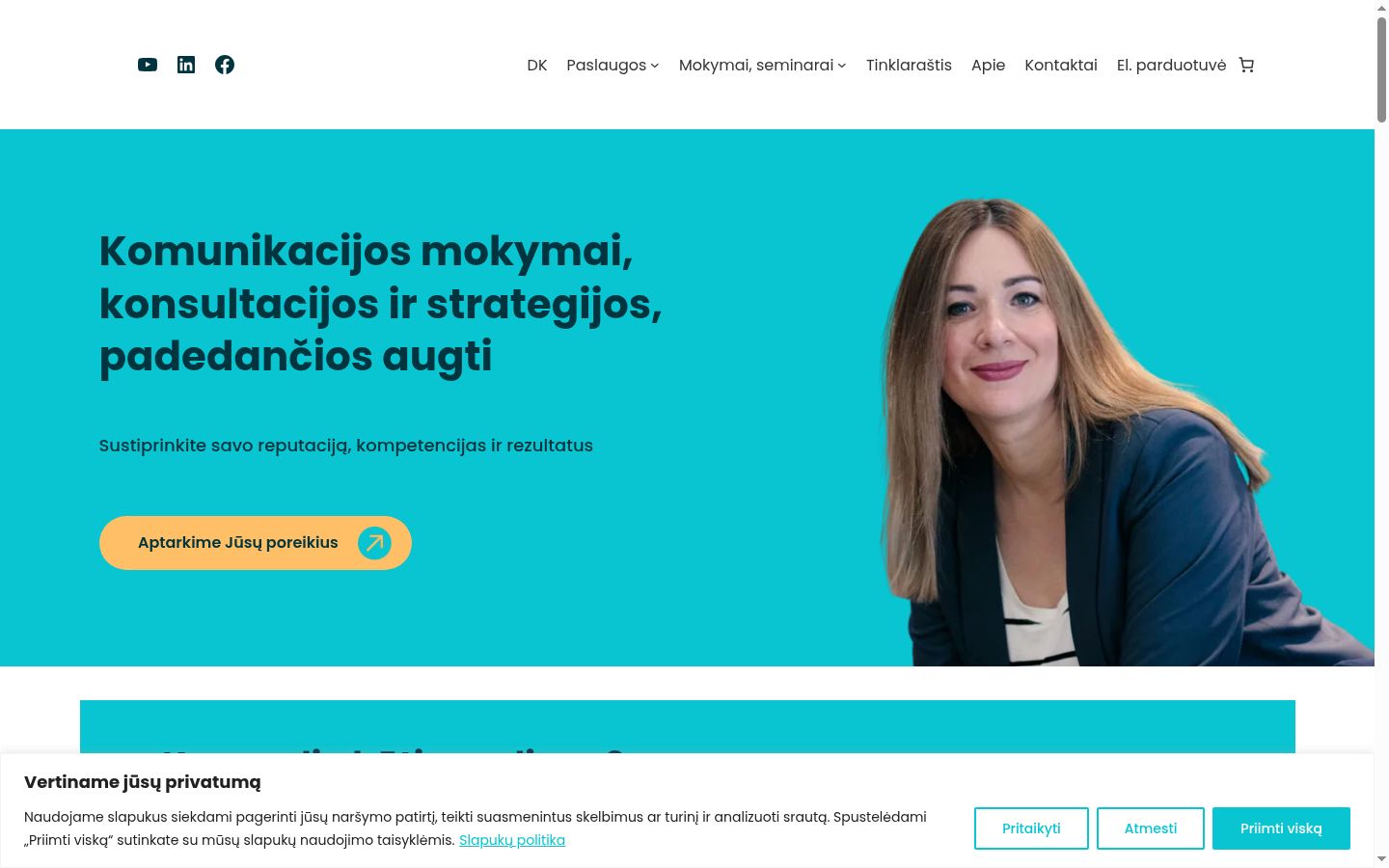 Screenshot tal-banner tal-kunsens muri qabel kwalunkwe interazzjoni