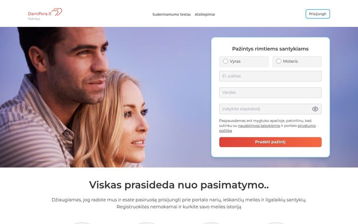 Snímek obrazovky darnipora.lt