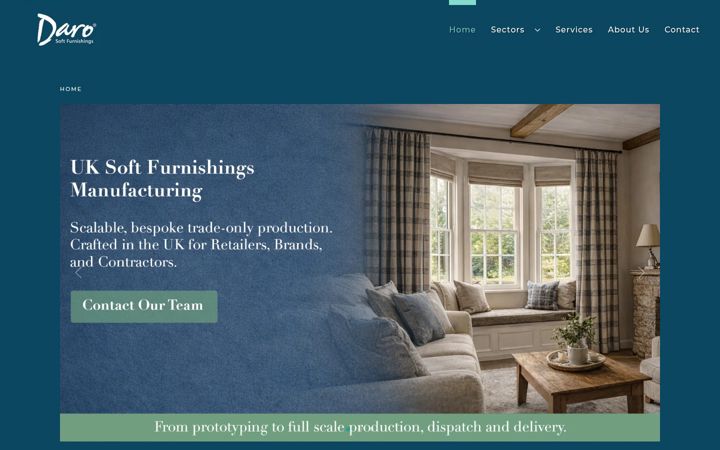 Skærmbillede af daro-softfurnishings.co.uk