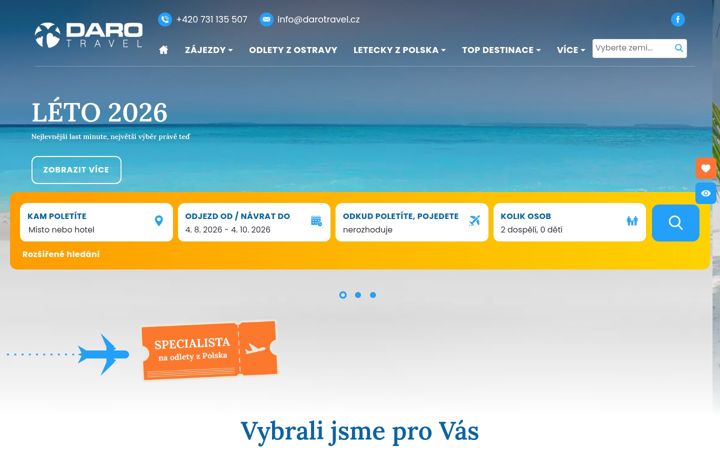 Екранна снимка на darotravel.cz
