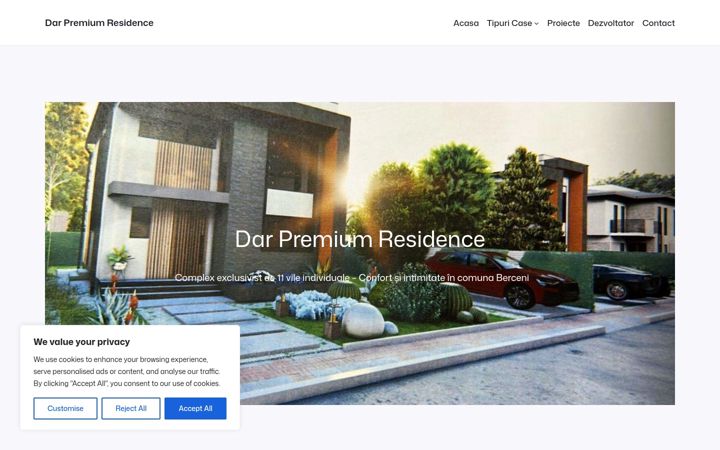 Ekrānuzņēmums no darpremiumresidence.ro