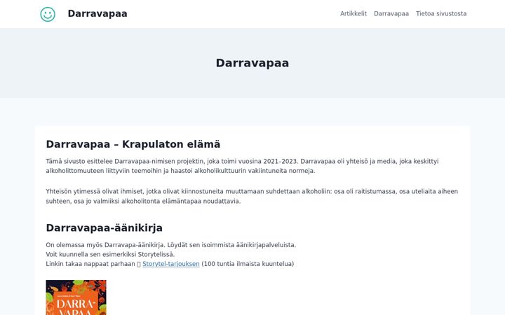 Screenshot di darravapaa.fi