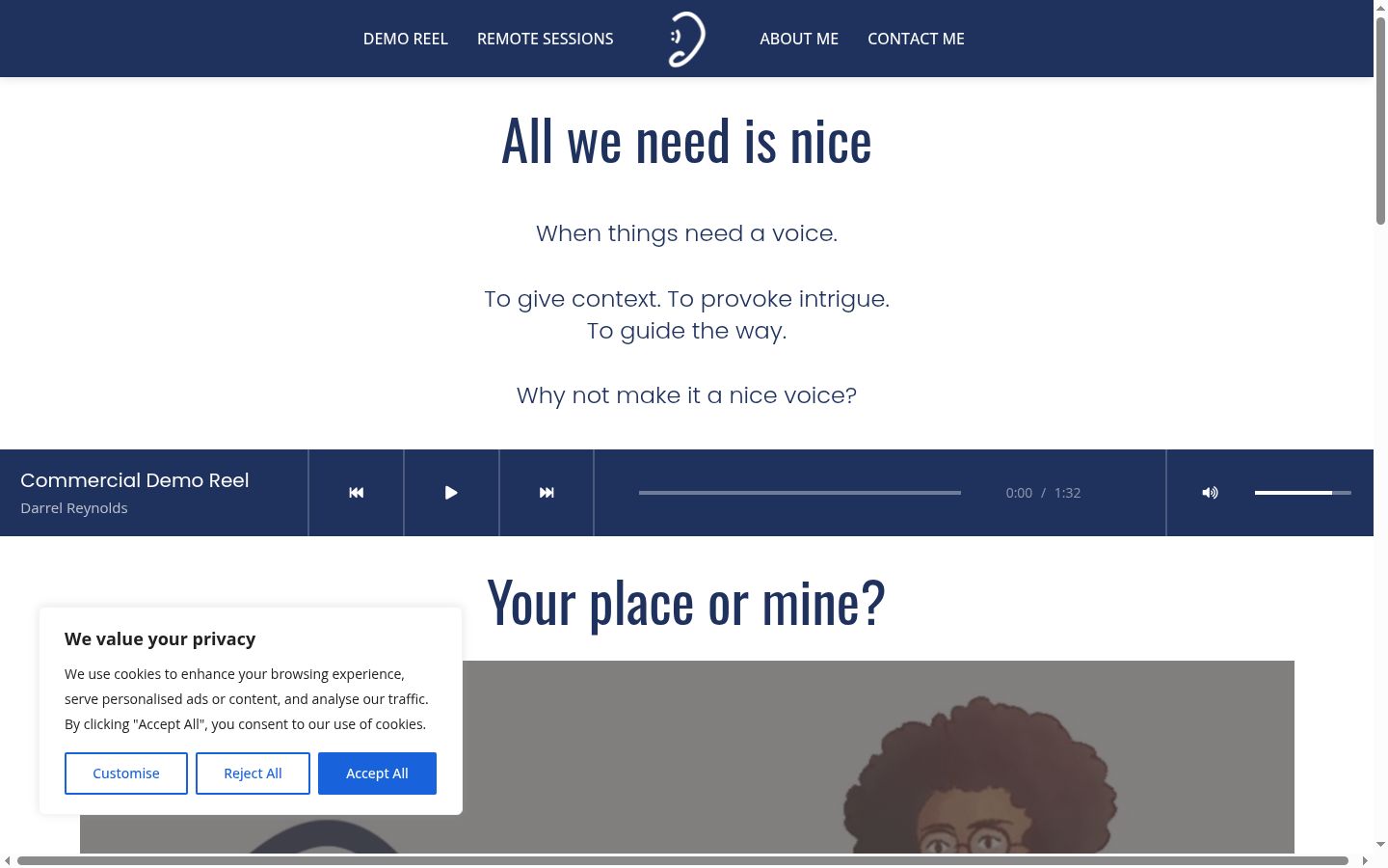 Screenshot of the consent banner shown before any interaction