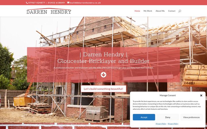 Screenshot of darrenhendry.co.uk