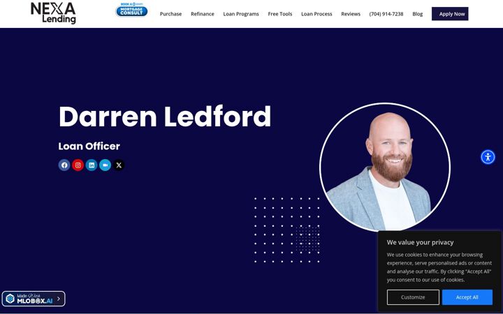 Screenshot of darrenledford.com